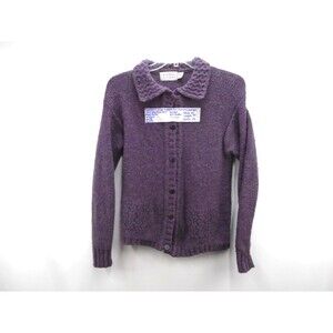 Vintage Rathlin Cardigan Sweater Woman L Hand Loomed in Ireland 100% Pure Wool